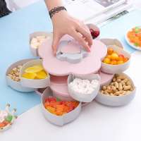 Wheat Straw Snack Plate Candy Box Fruit Tray Creative Grid Compartments With Lid Party Serving box