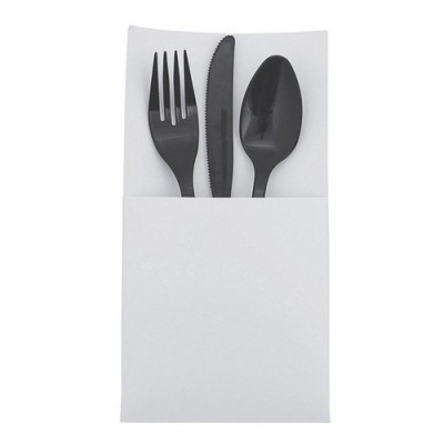 Airlaid linen feel white pocket paper napkin for cutlery