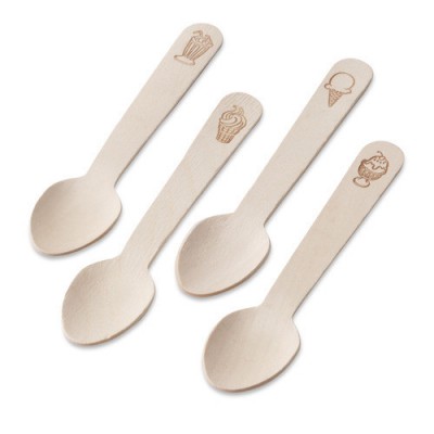 110mm wooden ice cream spades disposable wood tea spoon