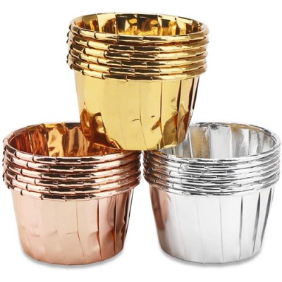 Disposable foil baking paper cups biodegradable Aluminum cake liners