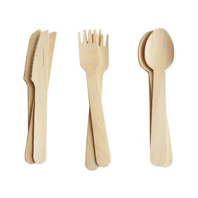 140mm wooden cutlery sets disposable biodegradable wood utensils