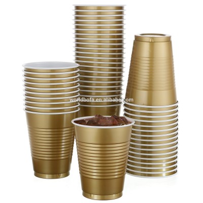 Custom Disposable Gold Plastic Cups For Big Party