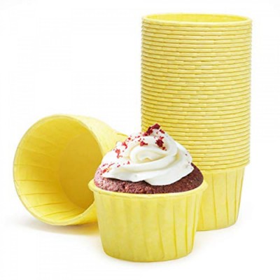 Disposable yellow muffin pudding holders baking cups pan cupcake liners for party