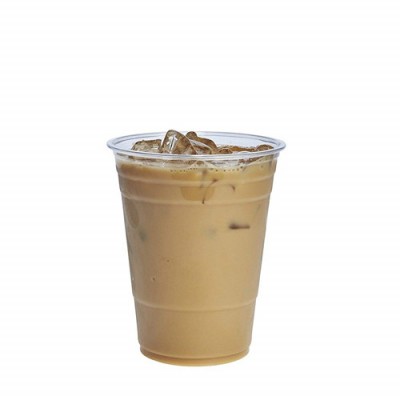 Disposable Plastic PET cups with Lid for Coffee Cold drinking Cup