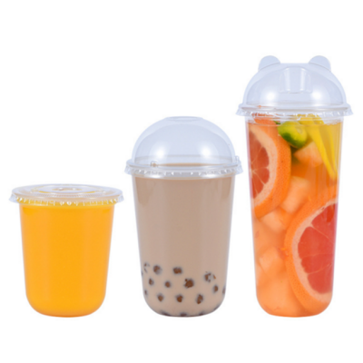 Disposable Injection Moulding Clear Milky Tea U Shape PP Plastic Cup