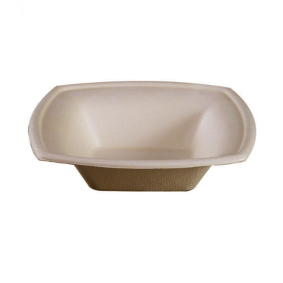 Disposable 12oz Brown Wheat Straw Square Bowl