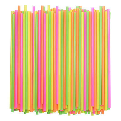 Disposable Drinking Neon Color Plastic Straight Straw